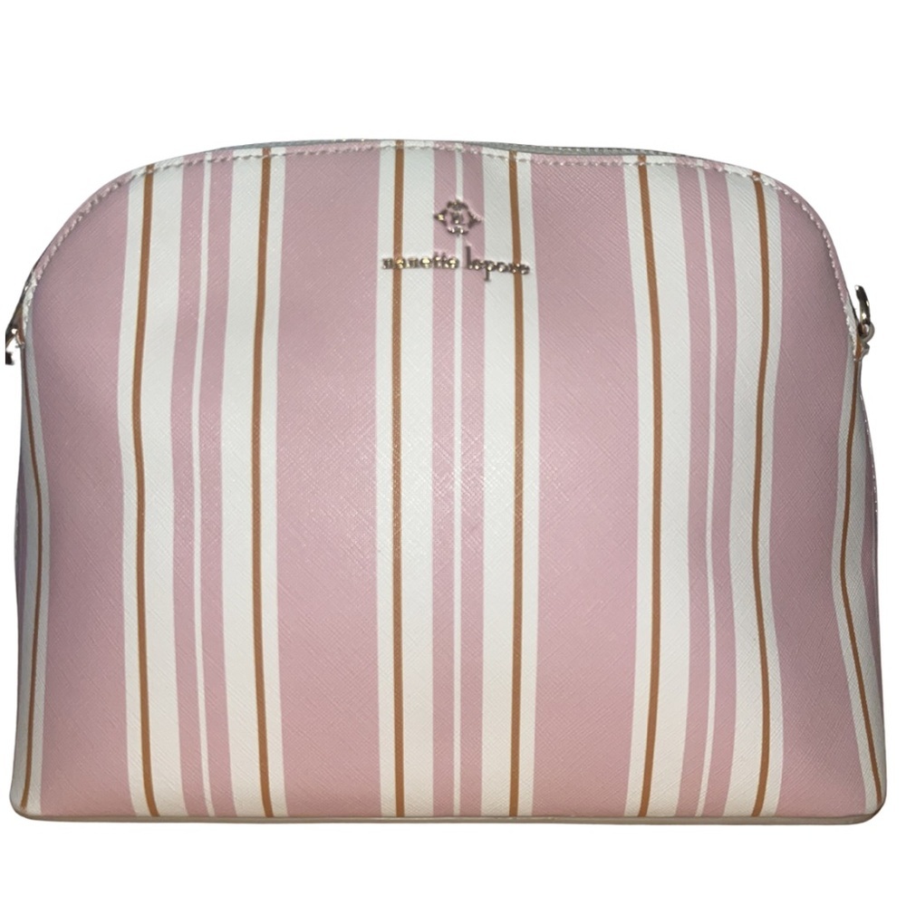Nanette Lepore Pink & Cream Striped Dome Crossbody Bag - Picture 10 of 10